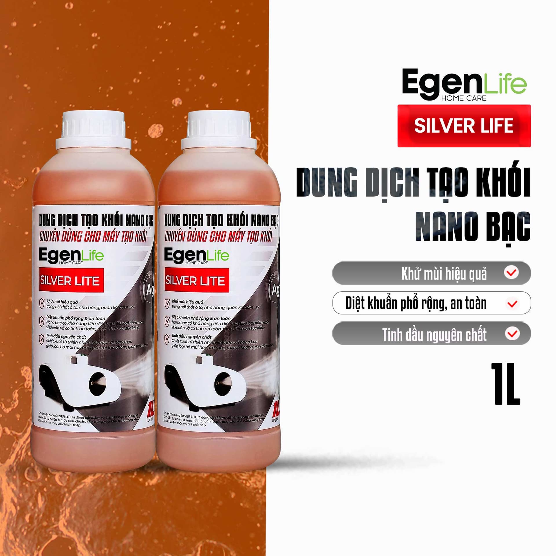 Dung Dịch Nano Bạc Tạo Khói Khử Mùi EgenLife Cơ Bản (1L) - Tinh Dầu Xông Khói Khử Mùi ÔTô, Nhà Cửa